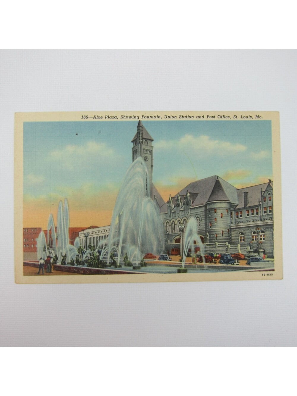 Postcard St. Louis Missouri Aloe Plaza Fountain Union Station Post Office UNPOST